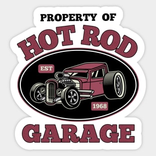 Property of Hot Rod Garage Sticker